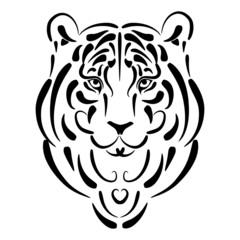 Tiger stylized silhouette, symbol 2010 year