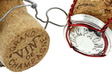 bouchon champagne fond blanc