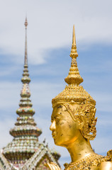 The temple in the Grand palace area  in Bangkok, Thailand