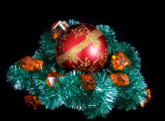 New year decoration on black background