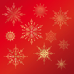 Naklejka na ściany i meble Set of snowflakes