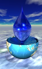 Fototapeta premium goutte d'eau planète terre