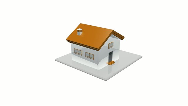 3D home construction symbol animation