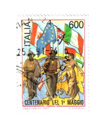 Centenary 1st May Italy, italian post stamp