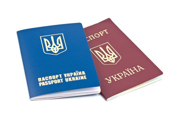 ukrainian passport isolated on white