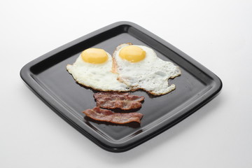 Classic breakfast isolated on white background..