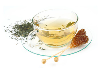 Cup of tea with  brown sugar