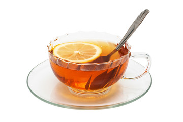 glass cup with tea