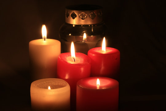 group of burning candles