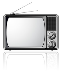 Retro TV isolated on white