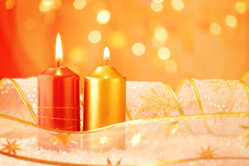 Burning candles for celebrating holiday