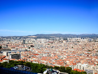 Fototapeta na wymiar Aerial view of Marseille City