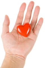 Fototapeta premium Hand holding a Red Heart