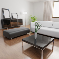 3d rendering a modern living room