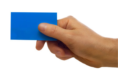 Hand with a business card