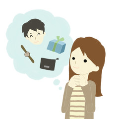 恋人へのプレゼントを考える女性