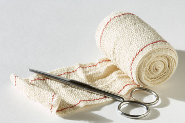 bandage and scissors