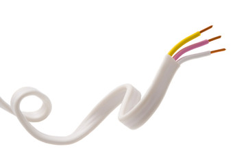 Electrical cable on White background