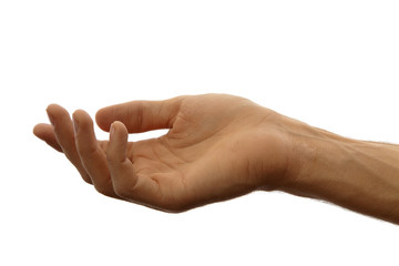 Hand as if holding something isolated on a white background