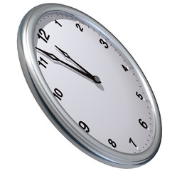 3d clock on the plain color background.