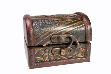 Ancient treasure chest (isolated on white)