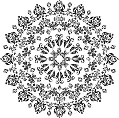 round pattern with curled elements