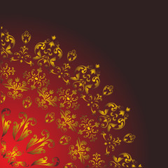 floral quadrant on dark background