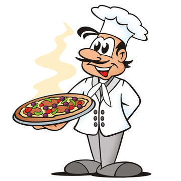 Schraubenmännchen Pizzabäcker m Visitenkartenhalter Pizza Bäcker Pizzaria 4006v