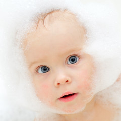 Child in soapsuds