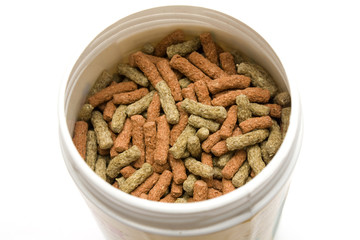 Some isolated pet food with white background