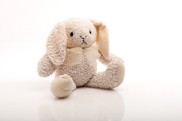 white bunny toy isolated on white