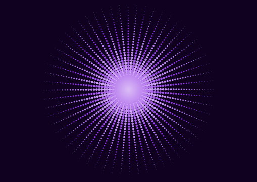 Halftone star in purple gradients