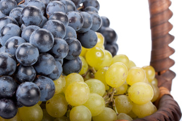 Appetizing grapes in a basket