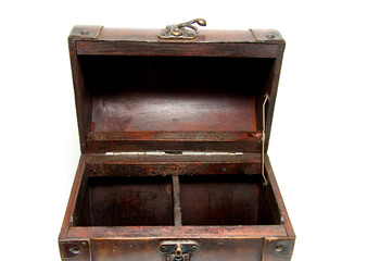 Old fashion look box over white background