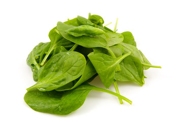 Frech spinach over white background