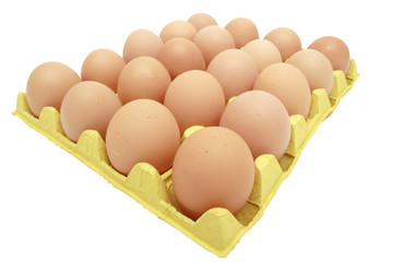 Eggs in yellow eggtray