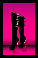 Beautiful female sexy shoes against for design