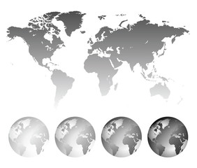 Map of the World and globes