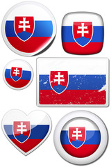 Slovakia - Glossy and colorful stickers with reflection set