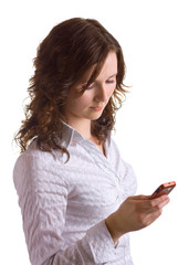 Fototapeta premium girl and a phone