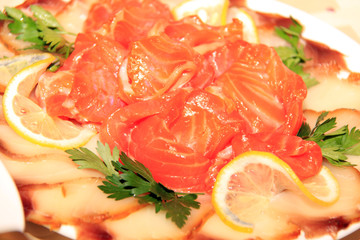Fish allsorts with a lemon