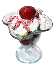 desert with strawberry and cream