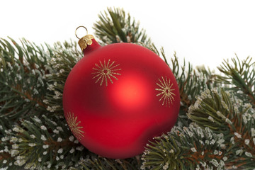 Christbaumkugel mit Tannenzweig