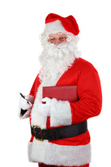Santa Claus with pen and notebook