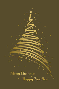 elegant christmas greeting card, vector illustration