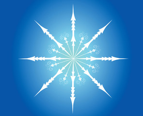 illustration of snowflake against blue background