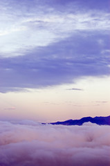 Clouds over the big island of Hawaii seen from Haleakala