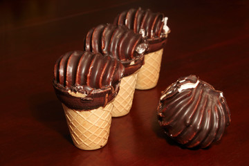 Chocolate covered ice-cream