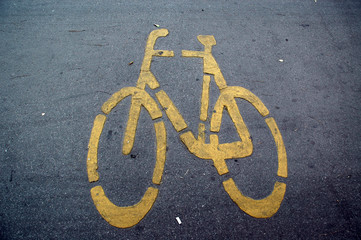 Obraz premium Road bicycle sign in Budapest