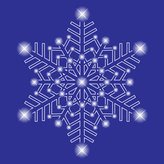 Decorative ice snowflake. Vector illustration.